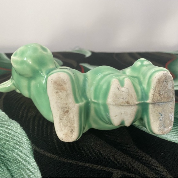 Ceramic Cow Figurine in Glossy Green - Picture 4 of 8